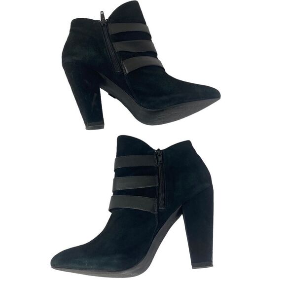 Steve Madden 10M JYPSEE ankle boots heeled moto genuine suede - Picture 7 of 8